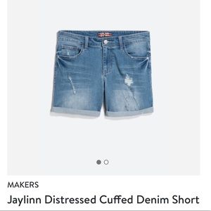 Jaylinn Distressed Cuffed Denim Shorts